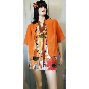 🎃Pumpkin Orange Rich Suede Boho Fall Jacket